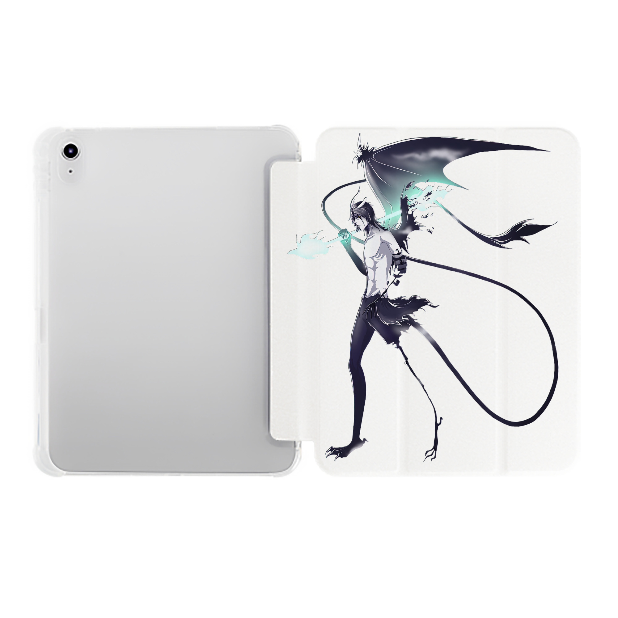 （画像用） ブリーチ ウルキオラ·シファー BLEACH Ulquiorra cifer IPad ケース ペン収納付き 三つ折りスタンド PUレザー×シリコン 対応機種9.5/10.5/10.9インチ